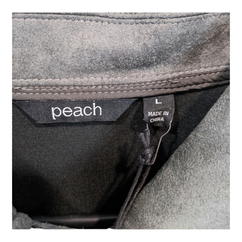 Peach Mara Moto Full Zip Vegan Suede Jacket in Moss Green NWT - Picture 4 of 7